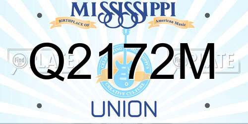 Q2172M Mississippi License Plate