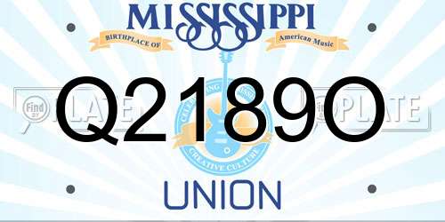 Q2189O Mississippi License Plate