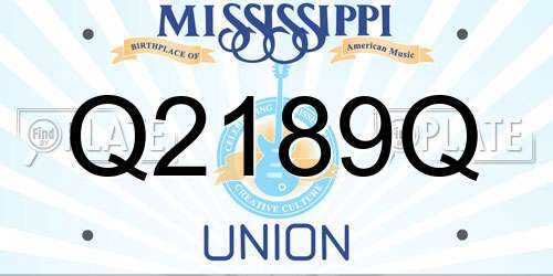 Q2189Q Mississippi License Plate