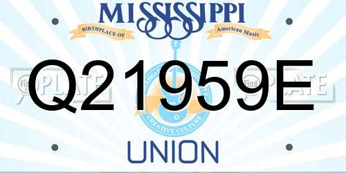 Q21959E Mississippi License Plate