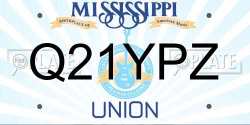 Q21YPZ Mississippi License Plate