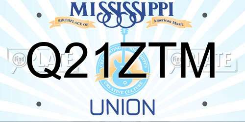 Q21ZTM Mississippi License Plate