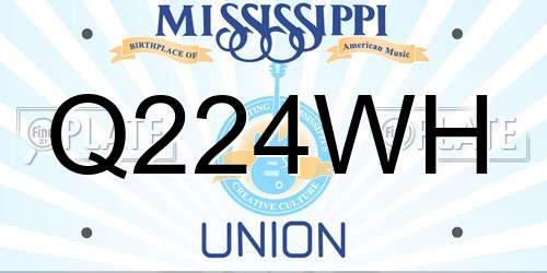 Q224WH Mississippi License Plate