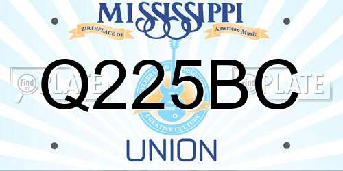 Q225BC Mississippi License Plate