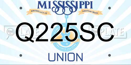 Q225SC Mississippi License Plate