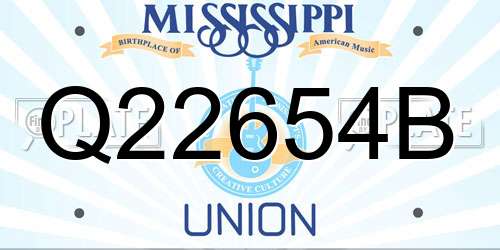 Q22654B Mississippi License Plate
