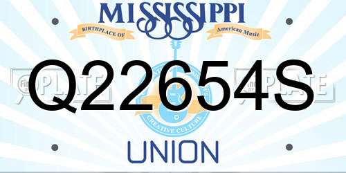 Q22654S Mississippi License Plate
