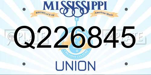 Q226845 Mississippi License Plate