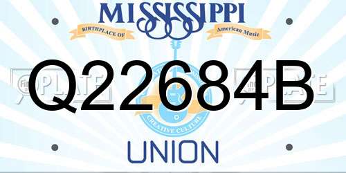 Q22684B Mississippi License Plate