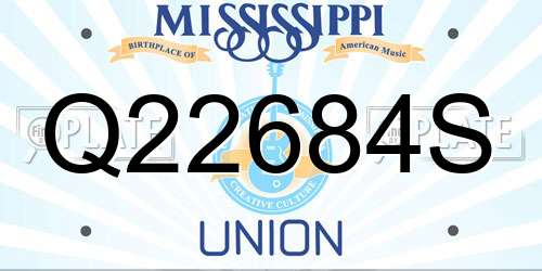 Q22684S Mississippi License Plate
