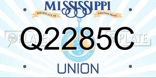 Q2285C Mississippi License Plate