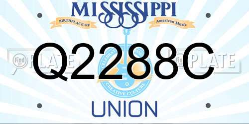 Q2288C Mississippi License Plate