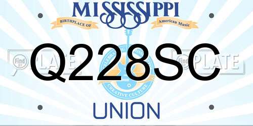 Q228SC Mississippi License Plate