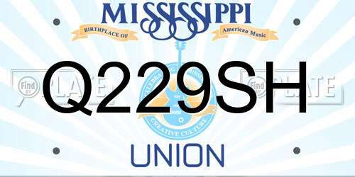 Q229SH Mississippi License Plate