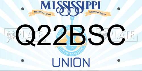 Q22BSC Mississippi License Plate