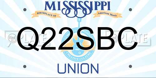 Q22SBC Mississippi License Plate