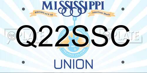 Q22SSC Mississippi License Plate