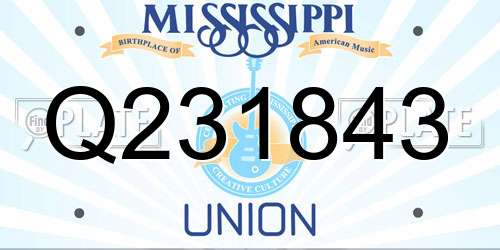 Q231843 Mississippi License Plate