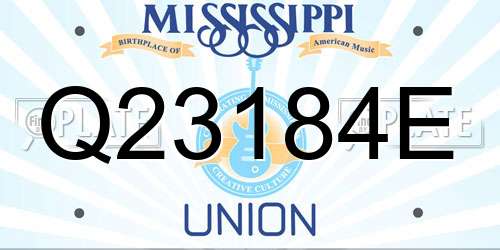 Q23184E Mississippi License Plate