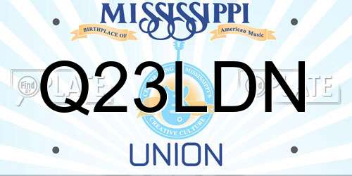 Q23LDN Mississippi License Plate