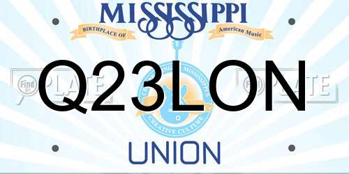 Q23LON Mississippi License Plate