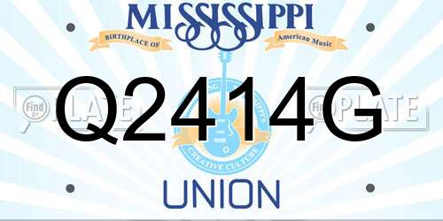 Q2414G Mississippi License Plate