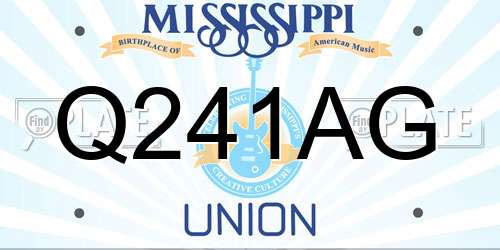 Q241AG Mississippi License Plate