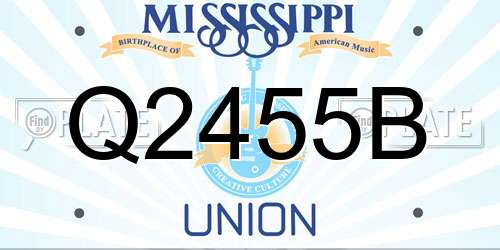 Q2455B Mississippi License Plate