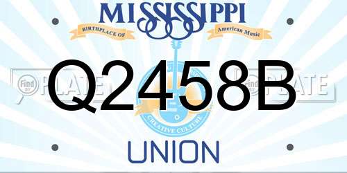 Q2458B Mississippi License Plate