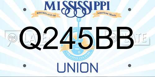 Q245BB Mississippi License Plate