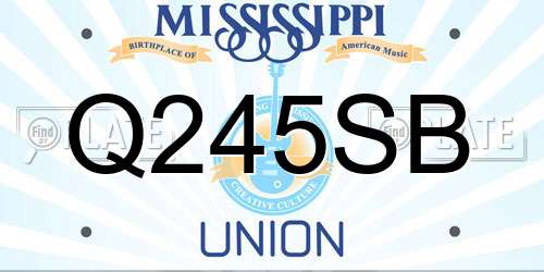 Q245SB Mississippi License Plate
