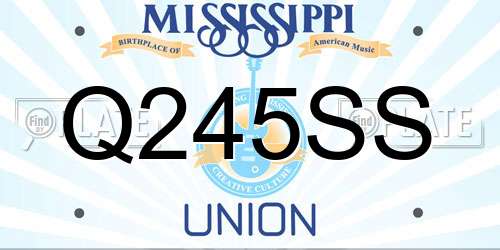 Q245SS Mississippi License Plate