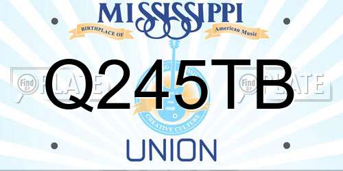 Q245TB Mississippi License Plate