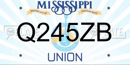 Q245ZB Mississippi License Plate