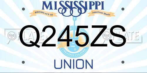 Q245ZS Mississippi License Plate