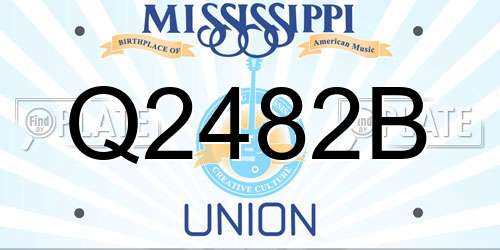 Q2482B Mississippi License Plate