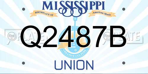 Q2487B Mississippi License Plate