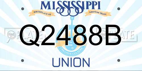 Q2488B Mississippi License Plate