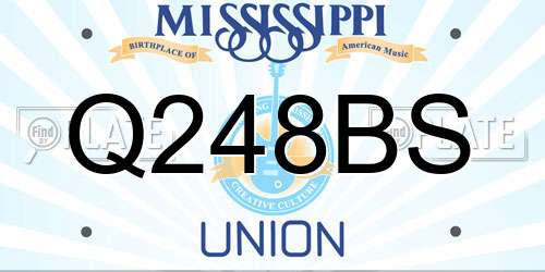 Q248BS Mississippi License Plate