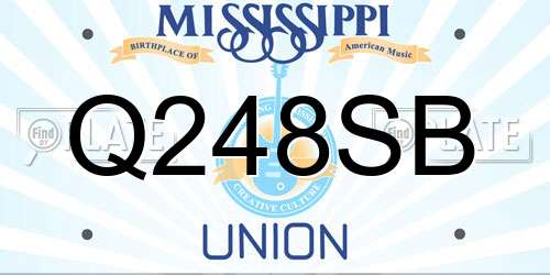 Q248SB Mississippi License Plate