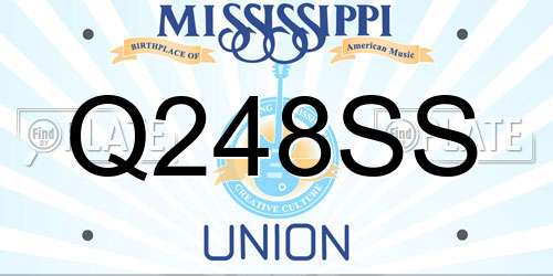 Q248SS Mississippi License Plate