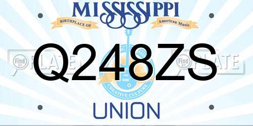 Q248ZS Mississippi License Plate