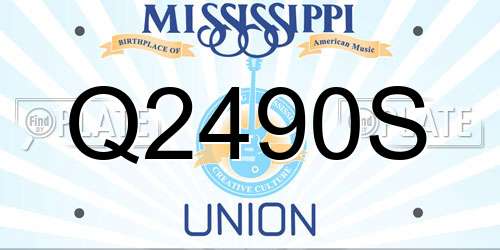 Q2490S Mississippi License Plate