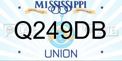 Q249DB Mississippi License Plate