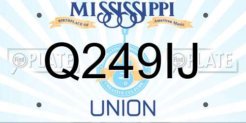 Q249IJ Mississippi License Plate