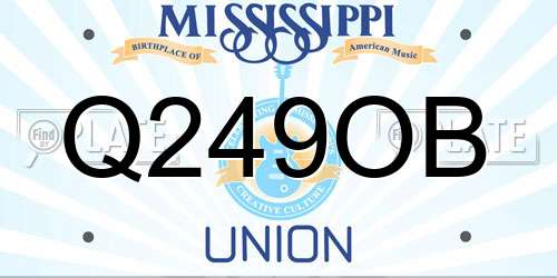 Q249OB Mississippi License Plate