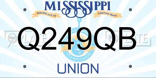 Q249QB Mississippi License Plate