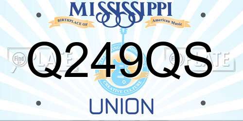 Q249QS Mississippi License Plate