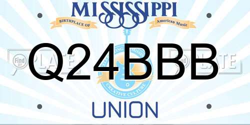 Q24BBB Mississippi License Plate