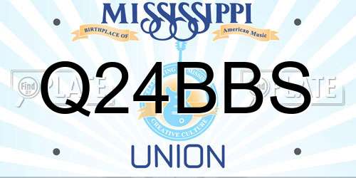 Q24BBS Mississippi License Plate